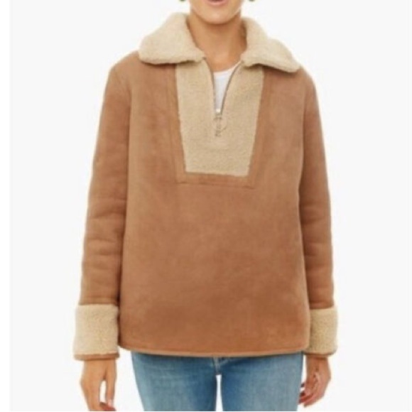 NEW Tuckernuck Stella Shearling Jacket Sherpa Lined in Tan - Picture 3 of 9